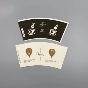 Biodegradable flexo printed&die cutting food grade 160~350gsm single PE coated paper cup fan