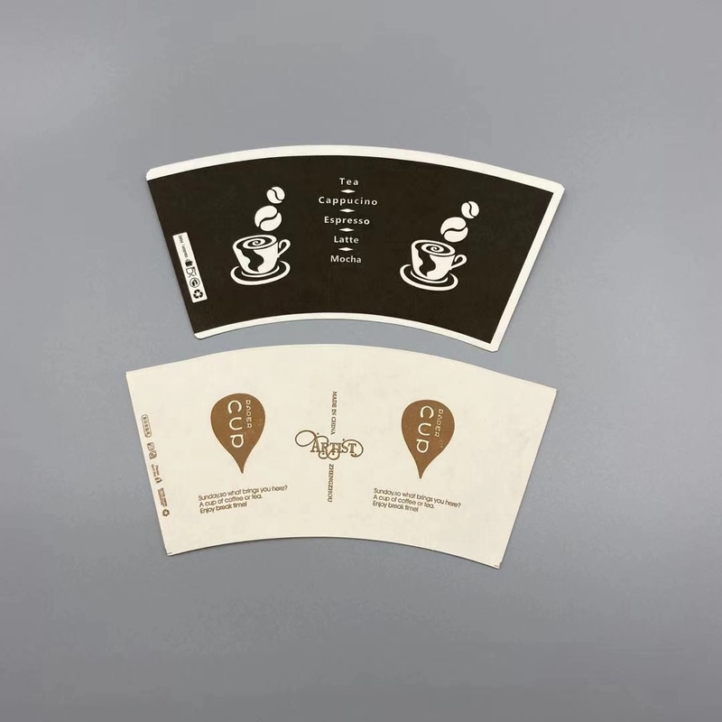 Biodegradable flexo printed&die cutting food grade 160~350gsm single PE coated paper cup fan