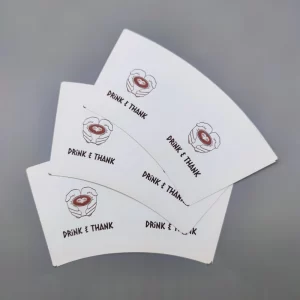 Biodegradable flexography printing 280 gsm single wall pe coated paper cup fan raw material for hot drinks coffee cups