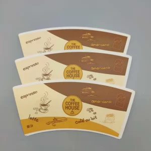 coffee tea cup making machine use flexography printing single pe 240gsm pe coated paper fan