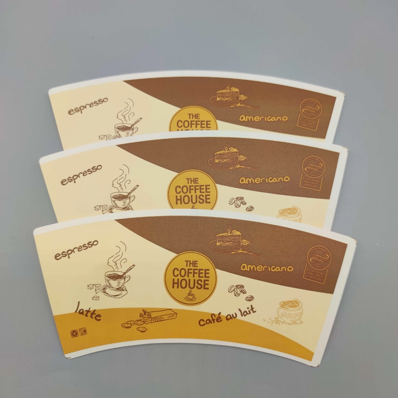 coffee tea cup making machine use flexography printing single pe 240gsm pe coated paper fan